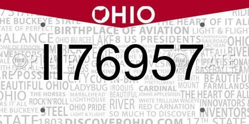II76957 Ohio License Plate