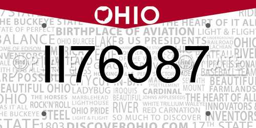 II76987 Ohio License Plate