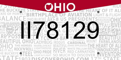 II78129 Ohio License Plate