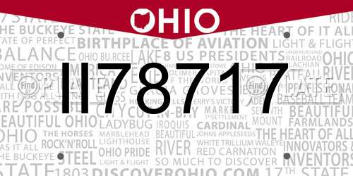 II78717 Ohio License Plate