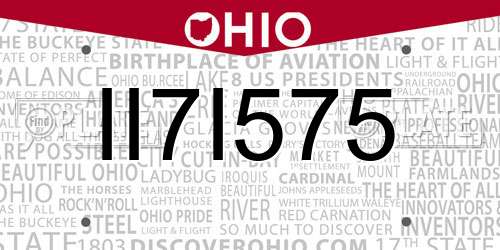 II7I575 Ohio License Plate