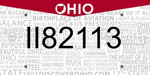 II82113 Ohio License Plate