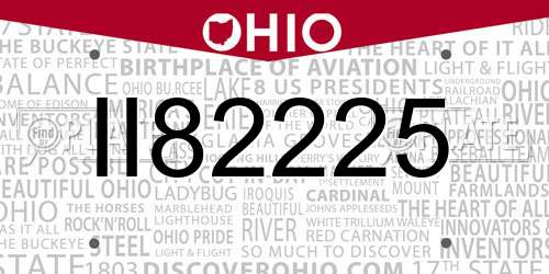II82225 Ohio License Plate