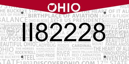 II82228 Ohio License Plate