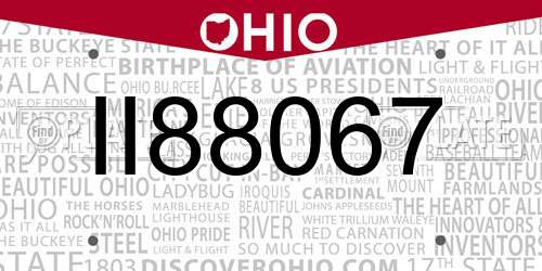 II88067 Ohio License Plate