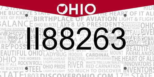 II88263 Ohio License Plate