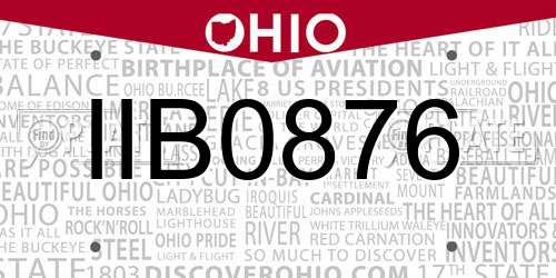 IIB0876 Ohio License Plate