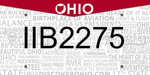 IIB2275 Ohio License Plate