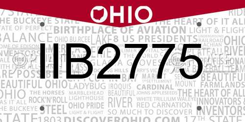 IIB2775 Ohio License Plate