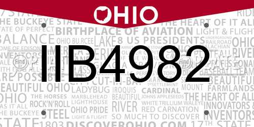 IIB4982 Ohio License Plate
