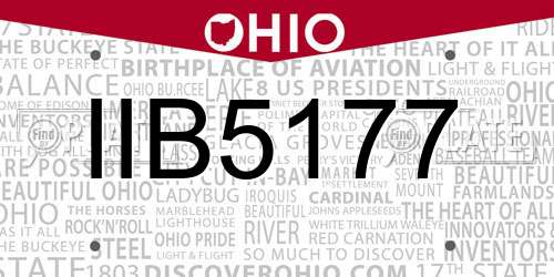 IIB5177 Ohio License Plate