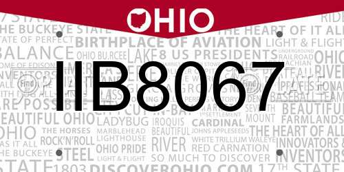 IIB8067 Ohio License Plate