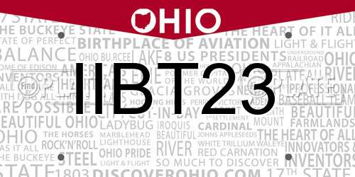 IIBT23 Ohio License Plate