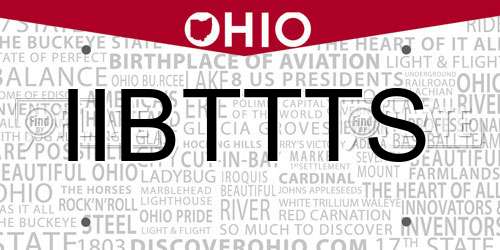 IIBTTTS Ohio License Plate