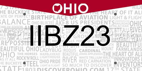 IIBZ23 Ohio License Plate
