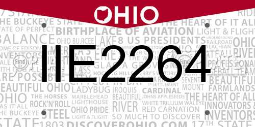 IIE2264 Ohio License Plate