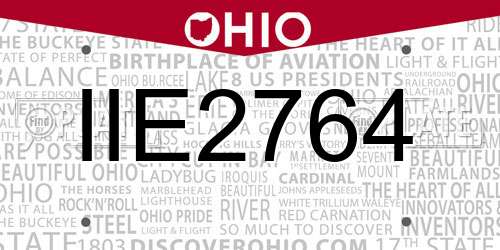 IIE2764 Ohio License Plate