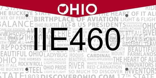 IIE460 Ohio License Plate
