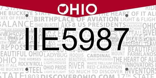 IIE5987 Ohio License Plate