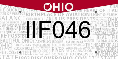 IIF046 Ohio License Plate
