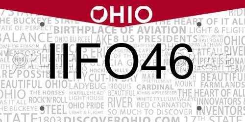 IIFO46 Ohio License Plate