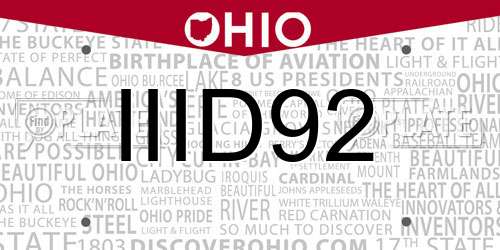IIID92 Ohio License Plate