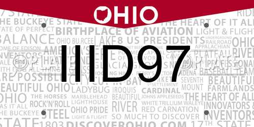IIID97 Ohio License Plate