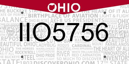 IIO5756 Ohio License Plate
