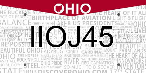 IIOJ45 Ohio License Plate