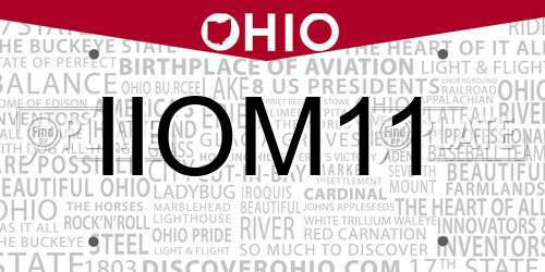IIOM11 Ohio License Plate