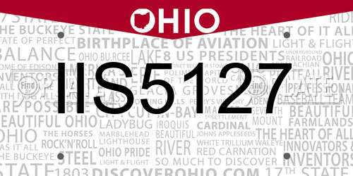 IIS5127 Ohio License Plate