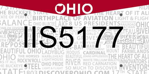 IIS5177 Ohio License Plate