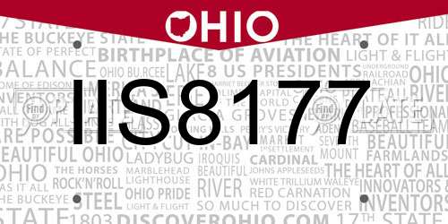 IIS8177 Ohio License Plate