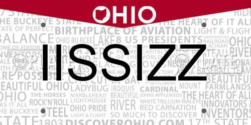 IISSIZZ Ohio License Plate