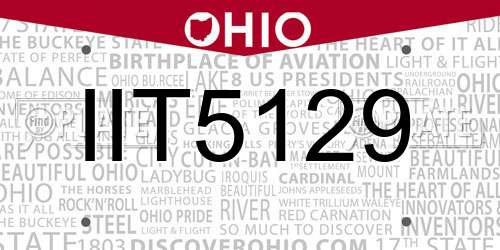 IIT5129 Ohio License Plate