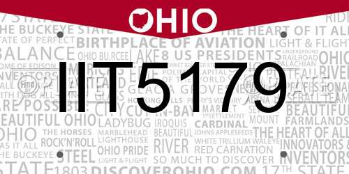 IIT5179 Ohio License Plate