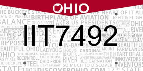 IIT7492 Ohio License Plate