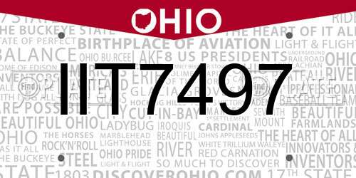 IIT7497 Ohio License Plate