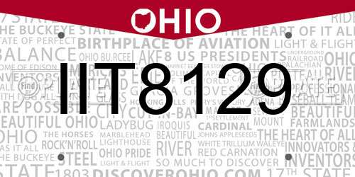 IIT8129 Ohio License Plate