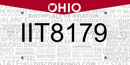 IIT8179 Ohio License Plate