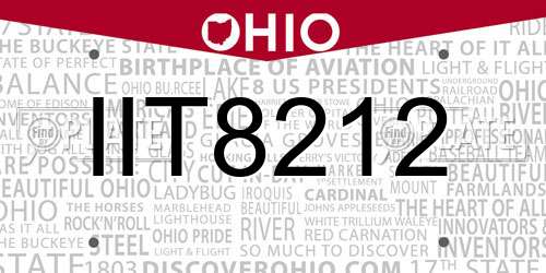 IIT8212 Ohio License Plate