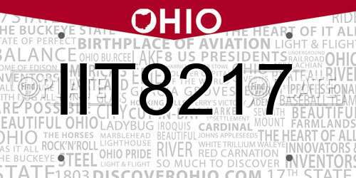 IIT8217 Ohio License Plate