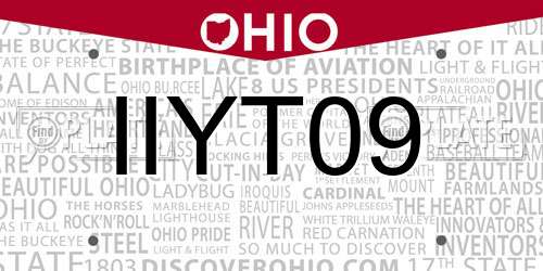 IIYT09 Ohio License Plate