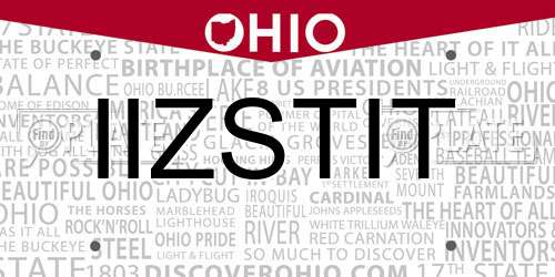 IIZSTIT Ohio License Plate