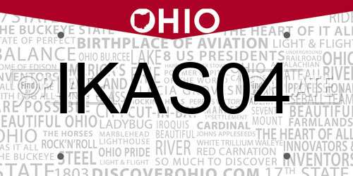 IKAS04 Ohio License Plate