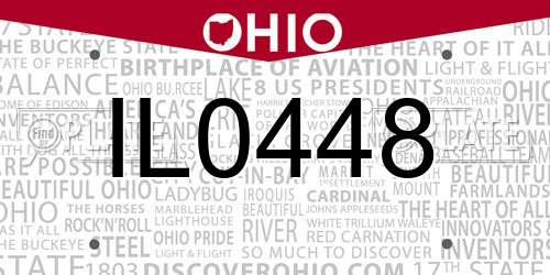 IL0448 Ohio License Plate