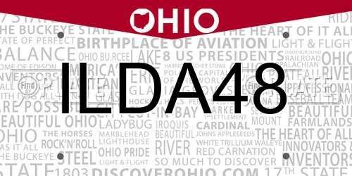 ILDA48 Ohio License Plate