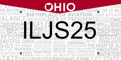 ILJS25 Ohio License Plate