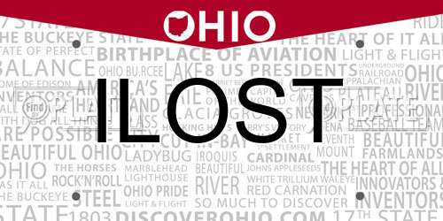 ILOST Ohio License Plate