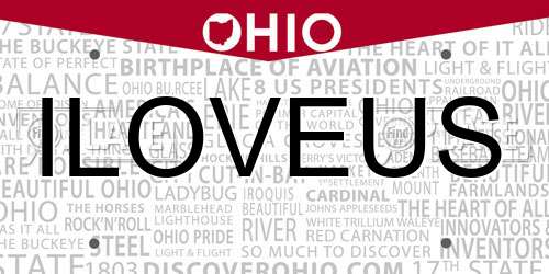 ILOVEUS Ohio License Plate